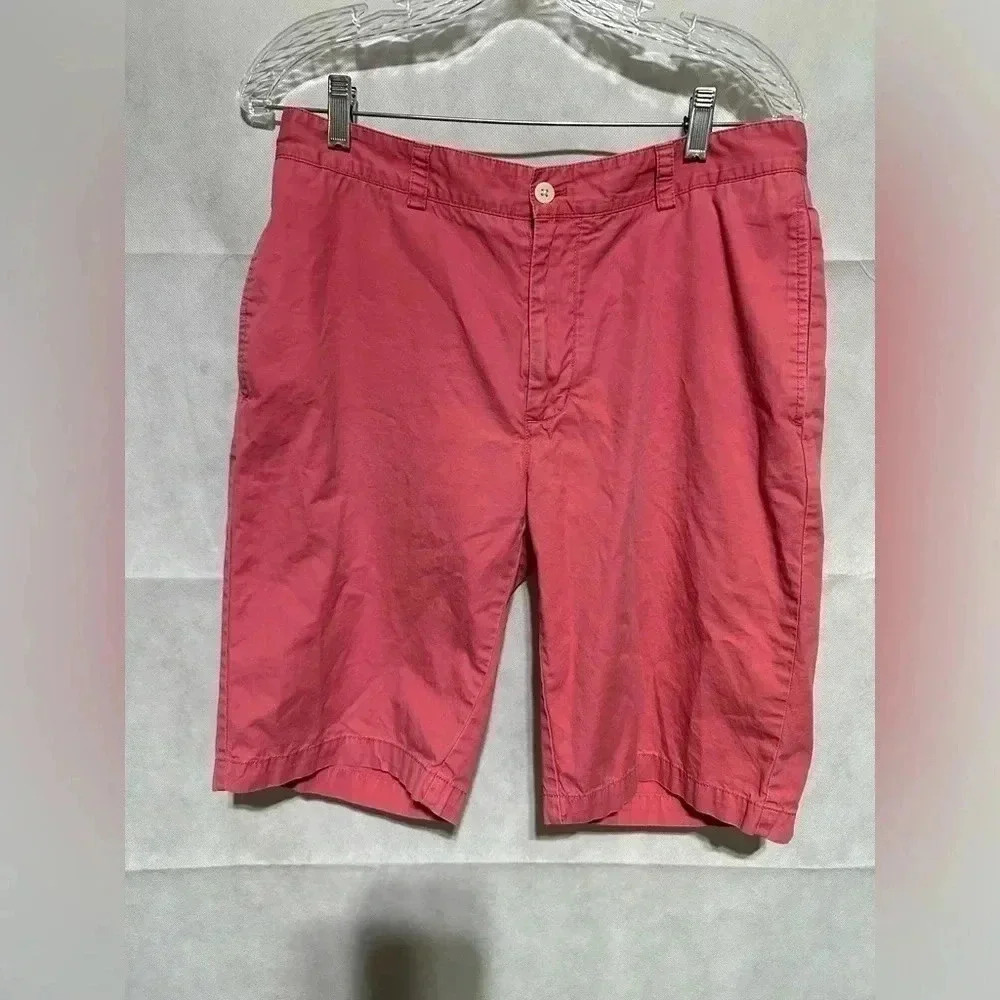 Vineyard Vines Mens Shorts 32 Red Flat Front Chino Golf Cotton Twill 11” Inseam